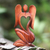 Wood statuette, 'Angelic Rhythm' - Hand Carved Suar Wood Angel Sculpture (image 2) thumbail