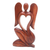 Wood statuette, 'Angelic Rhythm' - Hand Carved Suar Wood Angel Sculpture thumbail