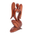 Wood statuette, 'Angelic Rhythm' - Hand Carved Suar Wood Angel Sculpture (image 2b) thumbail