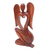 Wood statuette, 'Angelic Rhythm' - Hand Carved Suar Wood Angel Sculpture