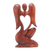 Wood statuette, 'Angelic Rhythm' - Hand Carved Suar Wood Angel Sculpture (image 2d) thumbail