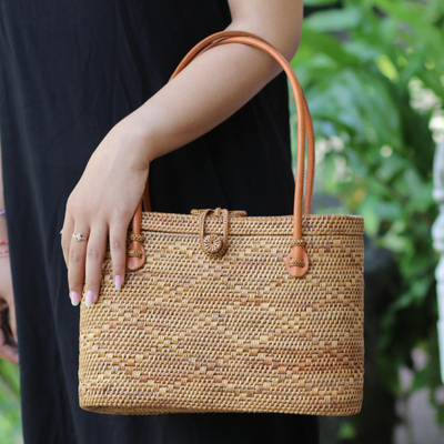 Buy White Flower Round Rattan Bag Bali Bag Straw Bag Online in