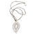 Cultured pearl pendant necklace, 'Miana Leaves' - Sterling Silver and Cultured Pearl Pendant Necklace