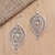 Cultured pearl dangle earrings, 'Miana Leaves' - Sterling Silver and Cultured Pearl Dangle Earrings (image 2) thumbail
