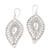 Cultured pearl dangle earrings, 'Miana Leaves' - Sterling Silver and Cultured Pearl Dangle Earrings thumbail
