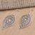 Cultured pearl dangle earrings, 'Miana Leaves' - Sterling Silver and Cultured Pearl Dangle Earrings (image 2b) thumbail