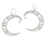 Cultured pearl dangle earrings, 'Crescent Couple' - Crescent Moon Cultured Pearl Dangle Earrings (image 2a) thumbail
