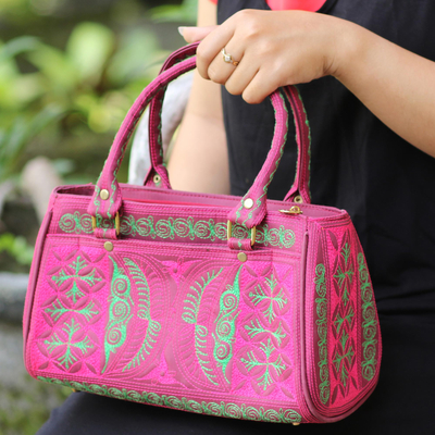 Handgewebte Handtasche mit Baumwollgriff - Handgewebte Handtasche mit Baumwollgriff aus Bali