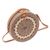 Eco-friendly bamboo sling bag, 'Braided Day in Brown' - Woven Bamboo and Faux Leather Sling Bag