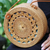 Umweltfreundliche Bambus-Schultertasche - Runde Umhängetasche aus Bambus und Kunstleder