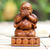 Wood sculpture, 'Say No Evil' - Hand Carved Suar Wood Buddha Sculpture (image 2) thumbail