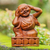 Wood sculpture, 'Hear No Evil' - Hand Made Suar Wood Buddha Sculpture (image 2) thumbail