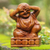 Wood sculpture, 'See No Evil' - Artisan Made Suar Wood Buddha Sculpture (image 2) thumbail