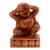 Wood sculpture, 'See No Evil' - Artisan Made Suar Wood Buddha Sculpture thumbail