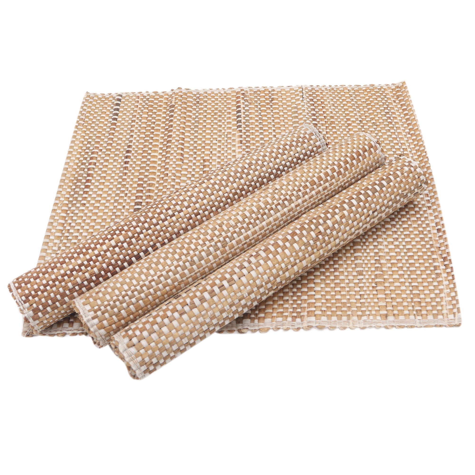 Woven Natural Fiber and Cotton Placemats (Set of 4) Balinese Mat NOVICA