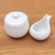 Ceramic cream and sugar set, 'Coffee Time in White' (pair) - White Ceramic Cream and Sugar Set (Pair) thumbail