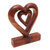 estatuilla de madera - Estatuilla de corazón de madera de suar natural tallada a mano