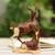 Wood sculpture, 'Rearing Deer' - Hand Carved Suar Wood Deer Sculpture thumbail