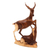 Wood sculpture, 'Rearing Deer' - Hand Carved Suar Wood Deer Sculpture (image 2a) thumbail