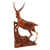 Wood sculpture, 'Rearing Deer' - Hand Carved Suar Wood Deer Sculpture (image 2d) thumbail
