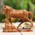 Wood sculpture, 'Unbridled' - Hand Carved Suar Wood Horse Sculpture