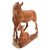 Wood sculpture, 'Unbridled' - Hand Carved Suar Wood Horse Sculpture
