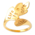 Gold-plated wrap ring, 'Life is a Gift' - Gold-Plated Brass Wrap Ring