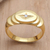 Gold-plated cubic zirconia cocktail ring, 'Oval Cross' - Gold-Plated Cubic Zirconia Cocktail Ring