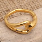 Gold-plated cocktail ring, 'Locked Loop' - Hand Made Gold-Plated Cocktail Ring