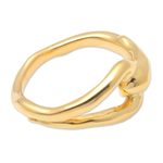 Gold-plated cocktail ring, 'Locked Loop' - Hand Made Gold-Plated Cocktail Ring