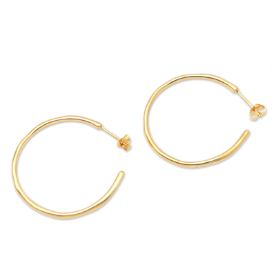 Gold-Plated Brass Half-Hoop Earrings