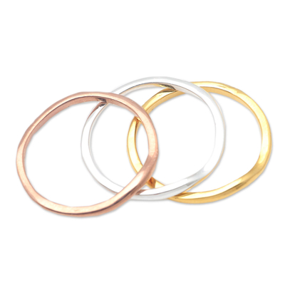 Gold and Silver-Plated Stacking Rings (Set of 3)