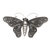 Onyx brooch pin, 'Breathtaking Butterfly' - Sterling Silver and Onyx Butterfly Brooch (image 2a) thumbail