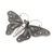 Onyx brooch pin, 'Breathtaking Butterfly' - Sterling Silver and Onyx Butterfly Brooch