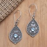 Blue topaz dangle earrings, 'Blue Birthday' - Blue Topaz and Sterling Silver Dangle Earrings