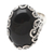 Onyx cocktail ring, 'Licorice Candy' - Unisex Sterling Silver and Onyx Cocktail Ring thumbail