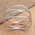 Sterling silver bangle bracelet, 'Silver Wavelength' - Handmade Sterling Silver Bangle Bracelet (image 2b) thumbail