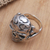 Men's sterling silver cocktail ring, 'Spooky Skull' - Men's Sterling Silver Skull Cocktail Ring