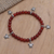 Karneol-Perlen-Charm-Armband - Schildkrötenarmband aus Karneol und Sterlingsilber mit Perlen