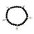 Stretch-Armband aus Onyxperlen - Kreuzarmband aus Onyx und Sterlingsilber mit Perlen