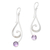 Amethyst dangle earrings, 'Wave Melody in Purple' - Sterling Silver and Amethyst Dangle Earrings