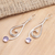 Amethyst dangle earrings, 'Wave Melody in Purple' - Sterling Silver and Amethyst Dangle Earrings (image 2b) thumbail