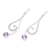 Amethyst dangle earrings, 'Wave Melody in Purple' - Sterling Silver and Amethyst Dangle Earrings (image 2c) thumbail