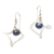Cultured pearl dangle earrings, 'Bluest Depths' - Blue Cultured Pearl and Sterling Silver Dangle Earrings (image 2a) thumbail