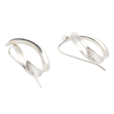 Sterling silver drop earrings, 'Remember Me' - Artisan Made Sterling Silver Drop Earrings