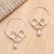 Cultured pearl hoop earrings, 'Love Ocean' - Sterling Silver and Cultured Pearl Hoop Earrings thumbail