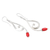Carnelian dangle earrings, 'Wave Melody in Red' - Sterling Silver and Carnelian Dangle Earrings