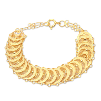 Artisan Crafted Gold-Plated Filigree Bracelet