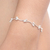 Sterling silver link bracelet, 'Orchid' - Hand Made Sterling Silver Link Bracelet