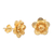 Vergoldete filigrane Knopf-Ohrringe, 'Warm Floral Glow' - Vergoldete Sterling Silber Knopf-Ohrringe